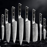 Akarui (あかるい) Japanese Santoku Chef Knife with Ebony Handle