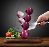 Akarui (あかるい) Japanese Santoku Chef Knife with Ebony Handle