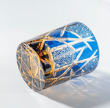 Exquisite Handmade Edo Kiriko "Twilight of the Gods" Amber Crystal Tumbler