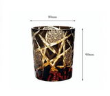 Exquisite Handmade Edo Kiriko "Twilight of the Gods" Amber Crystal Tumbler