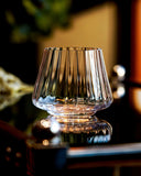 Ultra-Thin Ribbed Glass Whiskey Tumblers | Handcrafted Lead-Free Tasting Set