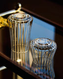 Ultra-Thin Ribbed Glass Whiskey Tumblers | Handcrafted Lead-Free Tasting Set