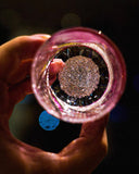 Hand-Carved Edo Kiriko "Plum Red" Crystal Spirit Glass