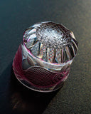 Hand-Carved Edo Kiriko "Plum Red" Crystal Spirit Glass