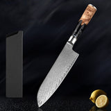 SAKUTO (作東) Japanese Damascus Steel Kitchen Knife Set With Coloured Black Handle