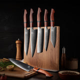 Infinity Japanese Pro Chef Knife Set with Exotic Sandal Wood & Resin Handle