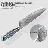 Okugai (おくがい) Damascus Steel Kitchen Knife with Abalone Handle