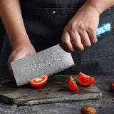 Seiki (清木) Japanese Damascus Steel Knife With Blue Resin Handle