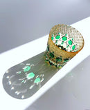 Edo Kiriko Handcrafted Emerald Fluorite Whisky Glass – A Verdant Glimmer of Radiance