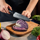 Akarui (あかるい) Japanese Santoku Chef Knife with Ebony Handle