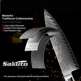 SAKUTO (作東) Japanese Damascus Steel Kitchen Knife Set With Resin Handle