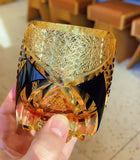 The "Golden Armor" Edo Kiriko Samurai Whiskey Glass