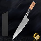 SAKUTO (作東) Japanese Damascus Steel Kitchen Knife Set With Coloured Black Handle