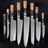 SAKUTO (作東) Japanese Damascus Steel Kitchen Knife Set With Coloured Black Handle