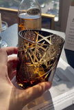 Exquisite Handmade Edo Kiriko "Twilight of the Gods" Amber Crystal Tumbler