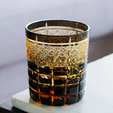 Edo Kiriko Handcrafted Diamond Amber Whisky Glass – A Jewel of Japanese Craftsmanship