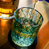 Edo Kiriko Handcrafted Celestial Whisky Glass – A Cosmos Reflected in Crystal