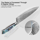 Okugai (おくがい) Damascus Steel Kitchen Knife with Abalone Handle