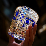 Edo Kiriko Handcrafted Sapphire Motif Whisky Glass – A Deep Dive into Luminous Elegance