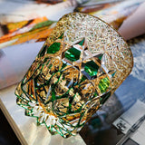 Edo Kiriko Handcrafted Emerald Fluorite Whisky Glass – A Verdant Glimmer of Radiance
