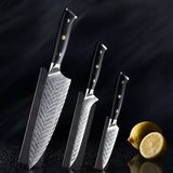Daichi (だいち) Damascus VG10 Steel Kitchen Knives Set