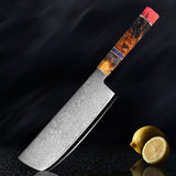 SAKUTO (久拓) Japanese Damascus Steel Kitchen Knife With Coloured Octagonal Handle