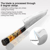 Kiritsuke ( きりつけ) Japanese Damascus Steel Chef Knife With Coloured Octagonal Handle