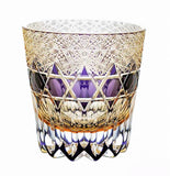 Edo Kiriko Handcrafted "Fluorite" Whisky Glass - Dazzling Clarity with Wooden Box