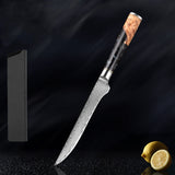 SAKUTO (作東) Japanese Damascus Steel Kitchen Knife Set With Coloured Black Handle