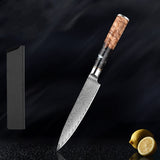 SAKUTO (作東) Japanese Damascus Steel Kitchen Knife Set With Coloured Black Handle