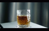 Handcrafted Edo Kiriko Whisky Glass with Crumple Pattern - Authentic Japanese Artistry