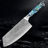 Okugai (おくがい) Damascus Steel Kitchen Knife with Abalone Handle