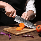 Akarui (あかるい) Japanese Santoku Chef Knife with Ebony Handle