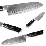Akarui (あかるい) Japanese Santoku Chef Knife with Ebony Handle