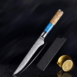 SAKUTO (作東) Japanese Damascus Steel Kitchen Knife Set With Resin Handle