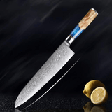 SAKUTO (作東) Japanese Damascus Steel Kitchen Knife Set With Resin Handle