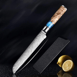 SAKUTO (作東) Japanese Damascus Steel Kitchen Knife Set With Resin Handle