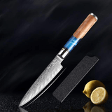 SAKUTO (作東) Japanese Damascus Steel Kitchen Knife Set With Resin Handle