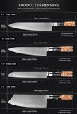 SAKUTO (作東) Japanese Damascus Steel Kitchen Knife Set With Resin Handle