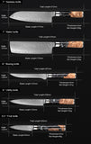 SAKUTO (作東) Japanese Damascus Steel Kitchen Knife Set With Resin Handle