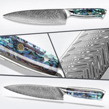 Okugai (おくがい) Damascus Steel Kitchen Knife with Abalone Handle